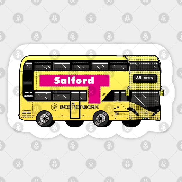 Salford Transport for Greater Manchester (TfGM) Bee Network yellow bus Sticker by jimmy-digital